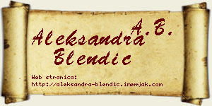 Aleksandra Blendić vizit kartica